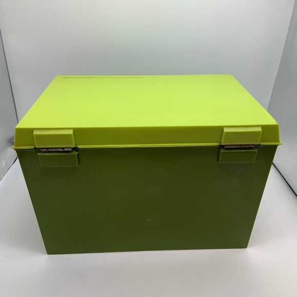 Vintage 1970s Betty Crocker Recipe Plastic Card Library Avacado Green - Picture 4 of 16